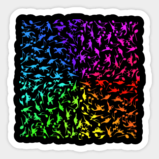 Dinosaurs Rock Rainbow Music Sticker